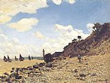 Claude Monet Beach at Honlfeux painting